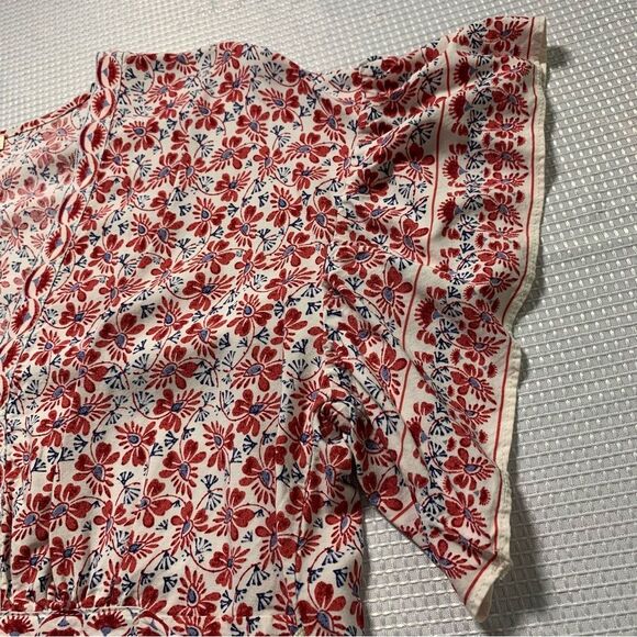 MAX STUDIO Floral Ruffled Sleeves Tie-waist Medium - Picture 4 of 9